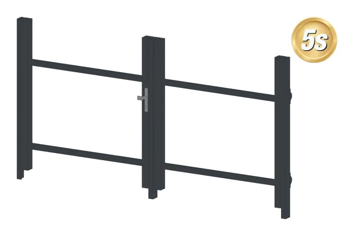 Alu Türrahmen 2-flügelig ohne Füllung (Profil: 63 mm) - Türhöhe: 940-1500 mm, Anschlag: rechts, Farbe: anthrazit 5S