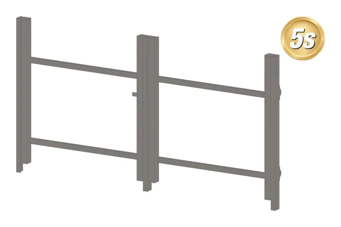 Alu Türrahmen 2-flügelig ohne Füllung (Profil: 63 mm) - Türhöhe: 940-1500 mm, Anschlag: rechts, Farbe: dunkelgrau 5S