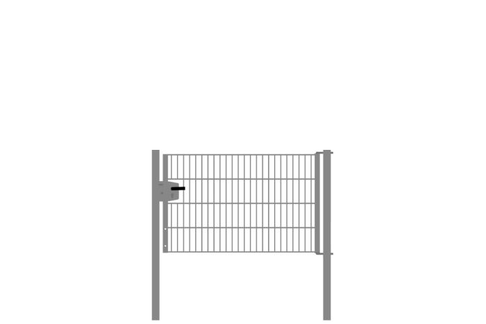 Drahtgittertor 1-flügelig, Durchgangslichte: 134 cm, Gesamtbreite inkl. Pfosten: 146 cm - Ausführung: verzinkt, Höhe: 83 cm