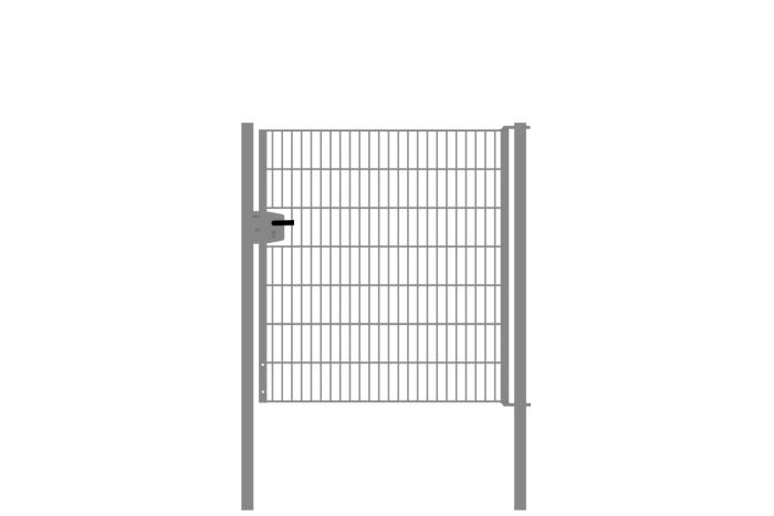 Drahtgittertor 1-flügelig, Durchgangslichte: 134 cm, Gesamtbreite inkl. Pfosten: 146 cm - Ausführung: verzinkt, Höhe: 143 cm