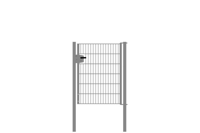 Drahtgittertor 1-flügelig, Durchgangslichte: 95 cm, Gesamtbreite inkl. Pfosten: 107 cm - Ausführung: verzinkt, Höhe: 123 cm