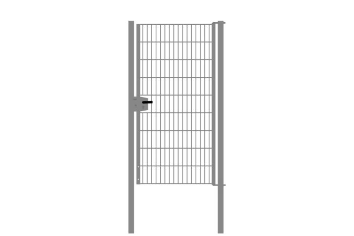 Drahtgittertor 1-flügelig, Durchgangslichte: 95 cm, Gesamtbreite inkl. Pfosten: 107 cm - Ausführung: verzinkt, Höhe: 183 cm