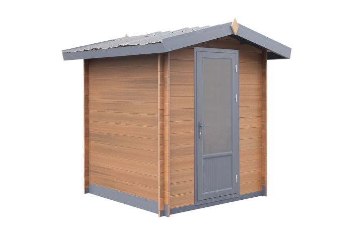 WPC Gartenhaus Abendruh - Länge: 193 cm, Breite: 193 cm, Höhe: 253 cm, Farbe: Holzoptik