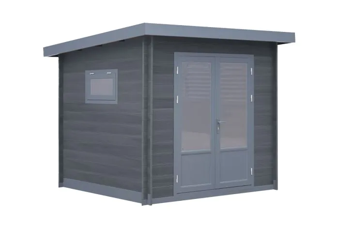 WPC Gartenhaus Waldblick - Länge: 250 cm, Breite: 250 cm, Höhe: 239 cm, Farbe: dunkelgrau 