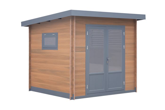 WPC Gartenhaus Waldblick - Länge: 250 cm, Breite: 250 cm, Höhe: 239 cm, Farbe: Holzoptik