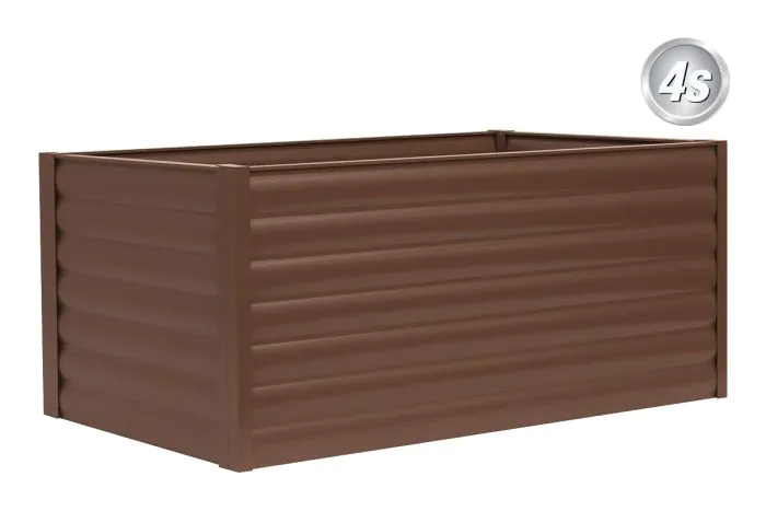 Alu Hochbeet Winchester - max. Abmessungen: 200 x 100 cm, Höhe: 86 cm, Farbe: braun