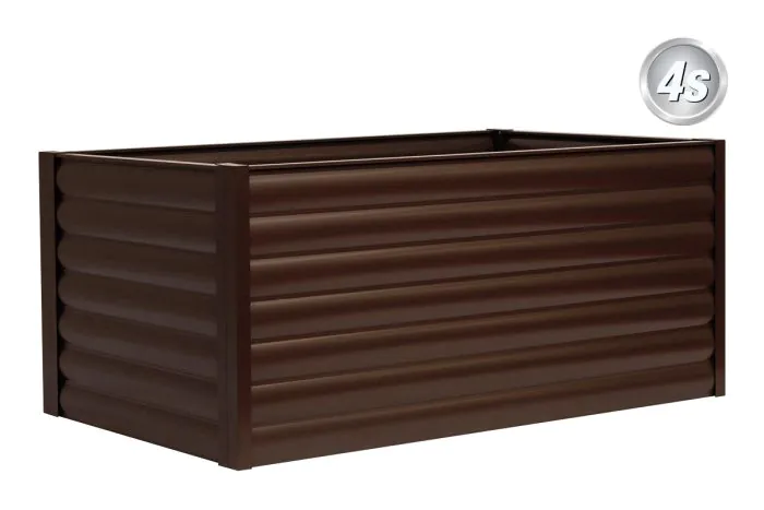 Alu Hochbeet Winchester - max. Abmessungen: 200 x 100 cm, Höhe: 86 cm, Farbe: schokobraun