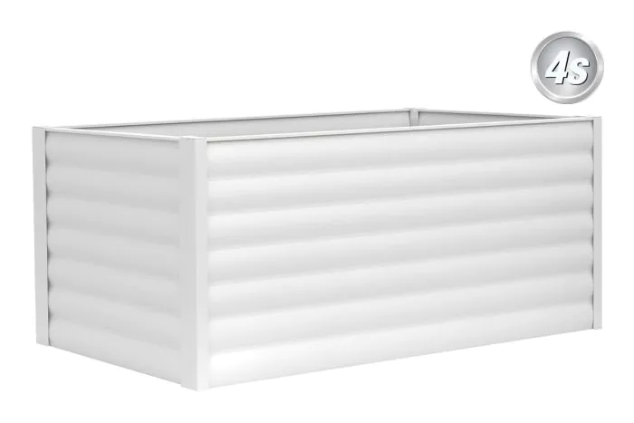 Alu Hochbeet Winchester - max. Abmessungen: 200 x 100 cm, Höhe: 86 cm, Farbe: weiß