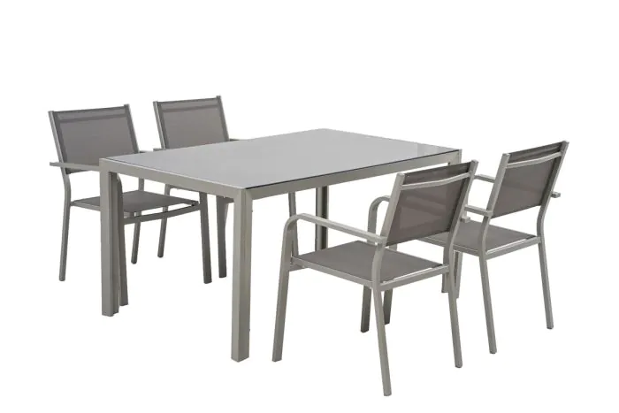 Josef Steiner Gartenmöbel-Set 5-teilig - Farbe: graualuminium