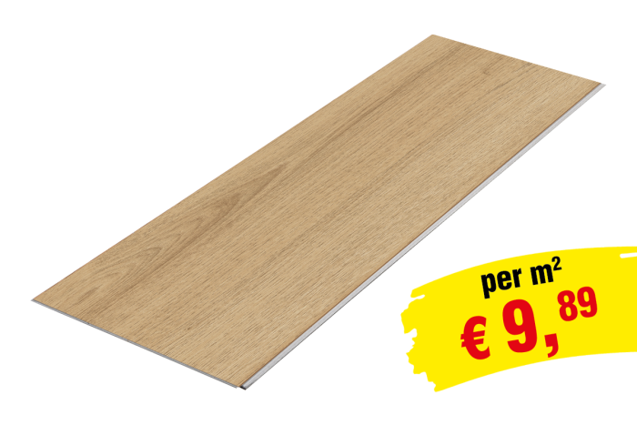 Laminatboden Clicksystem  - Modell: MONACO Eiche Dekor, Abmessung: 1292 x 193 x 7 mm