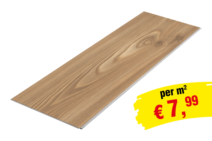 Laminatboden Clicksystem  - Modell: NANTES Fichte Dekor, Abmessung: 1292 x 193 x 7 mm