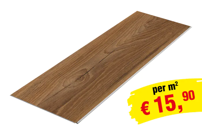Laminatboden Clicksystem  - Modell: PARIS Eiche Dekor, Abmessung: 1292 x 193 x 8 mm