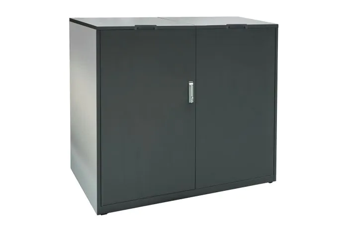 Mülltonnenbox 2-flügelig - Farbe: anthrazit, Breite: 134 cm, Höhe: 120 cm, Tiefe: 80 cm