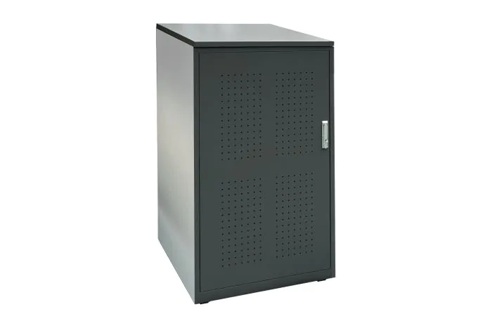 Mülltonnenbox 1-flügelig Lochblechdesign - Farbe: anthrazit, Breite: 69,5 cm, Höhe: 122,5 cm, Tiefe: 80 cm