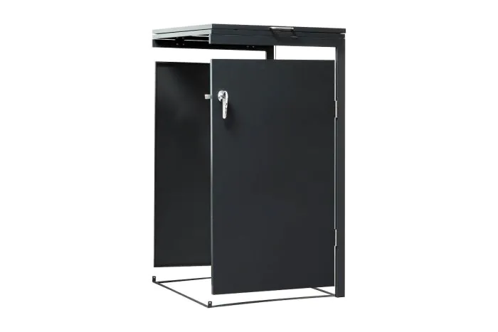 Mülltonnenbox Rosa 1-flügelig Erweiterung - Farbe: anthrazit, Breite: 64 cm, Höhe: 120 cm, Tiefe: 80 cm