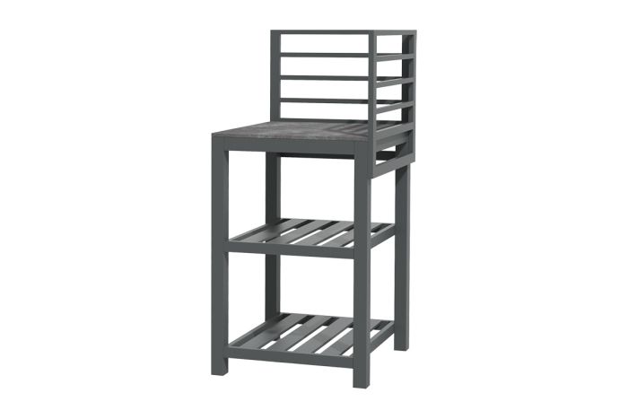 Outdoorküche aus Aluminium & Sinterstein Modul D Eck - Breite: 590 mm, Tiefe: 590 mm, Höhe: 1240 mm