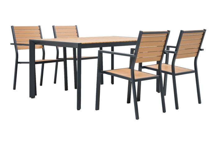 Gartengarnitur Atlanta 5-teilig - Aluminiumfarbe: anthrazit