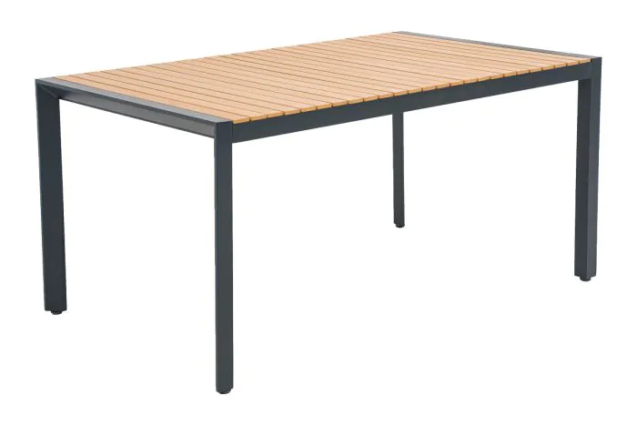 Esstisch Atlanta aus Aluminium - Aluminiumfarbe: anthrazit, Länge: 1480 mm, Breite: 900 mm, Höhe: 720 mm