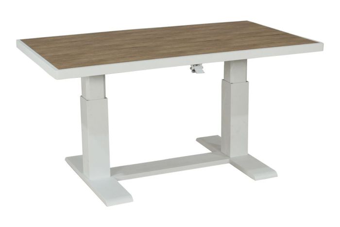 Gartentisch Houston aus Aluminium - Aluminiumfarbe: weiß, Tischplatte: Polywood, Maße: 1400 x 800 cm