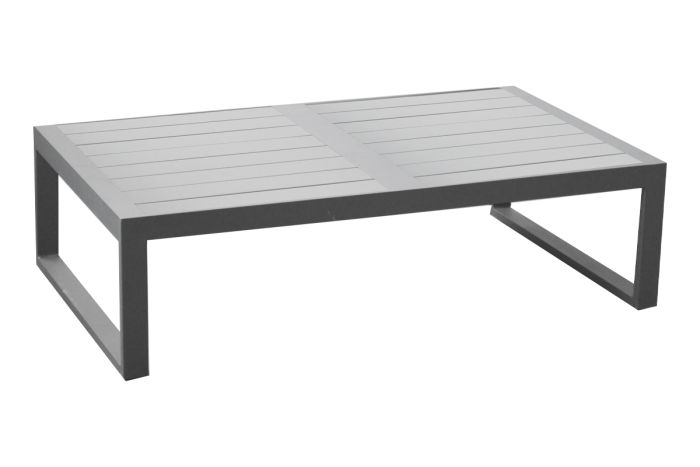 Kaffeetisch 2-Sitzer Lissabon aus Aluminium - Farbe: graualuminium, Maße: 1180  x 690 x 320 mm