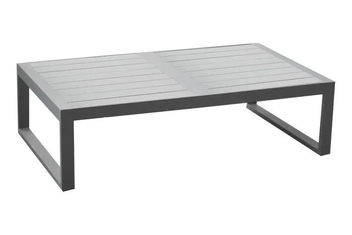 Kaffeetisch 2-Sitzer Lissabon aus Aluminium - Farbe: graualuminium, Maße: 1180  x 690 x 320 mm