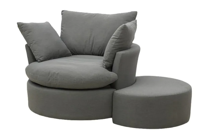 Outdoorsofa Lisboa Sitzgruppe wasserdicht - bestehend aus 1x Sofa drehbar, 1x Hocker und 1x Cover wasserdicht