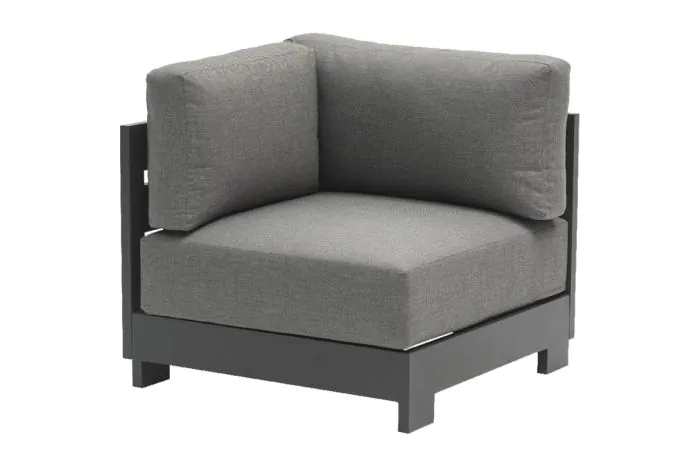 Eckloungesessel London aus Aluminium - Farbe: anthrazit, Maße: 840 x 840 x 670 mm
