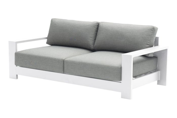 Loungesofa 3-Sitzer London aus Aluminium - Farbe: weiß, Maße: 2150 x 840 x 670 mm