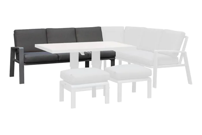 3-Sitzer-Sofa links Malaga - Breite: 1960 mm, Tiefe: 830 mm, Höhe: 880 mm