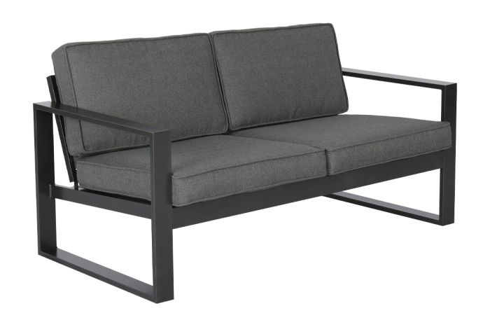 Gartensofa 2-Sitzer Madrid aus Aluminium - Farbe: anthrazit, Tiefe: 780 mm, Breite: 1550 mm, Höhe: 700 mm, Sitzhöhe: ca. 430 mm