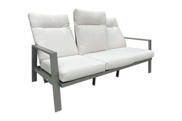 Gartensofa Venedig mit Polsterung & verstellbarer Rückenlehne aus Aluminium - Farbe: graualuminium, Tiefe: 790 mm, Breite: 1930 mm, Höhe: 960 mm
