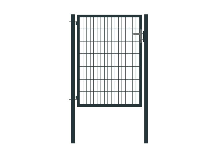 Rohrrahmentor Basic 1-flügelig - Ausführung: anthrazit beschichtet, Höhe: 143 cm, Durchgangslichte: ca. 87 cm