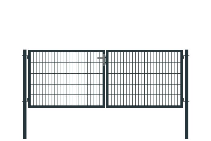 Rohrrahmentor Basic 2-flügelig - Ausführung: anthrazit beschichtet, Höhe: 103 cm, Durchgangslichte: ca. 283 cm