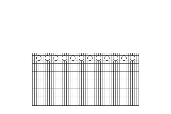 Schmuckzaun Rom - Ausführung: anthrazit beschichtet, Höhe: 123 cm, Länge: 251 cm