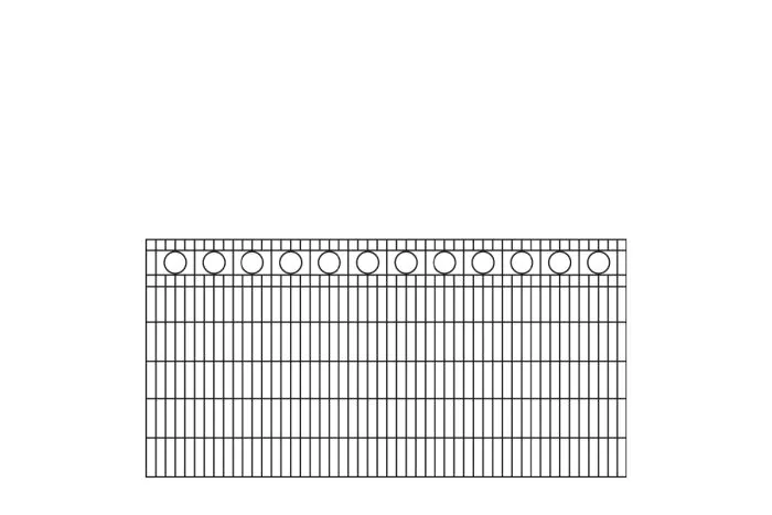 Schmuckzaun Rom - Ausführung: anthrazit beschichtet, Höhe: 123 cm, Länge: 251 cm