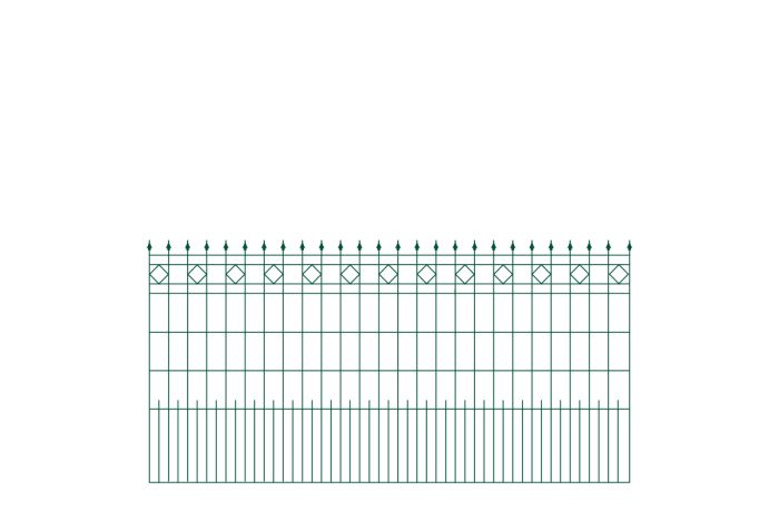 Schmuckzaun Richmond - Farbe: grün, Höhe: 130 cm, Länge: 251 cm