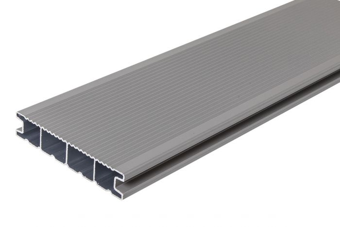 Terrassendielen Aluminium - Länge: 3000 mm, Querschnitt: 144 x 27 mm, Farbe: grau