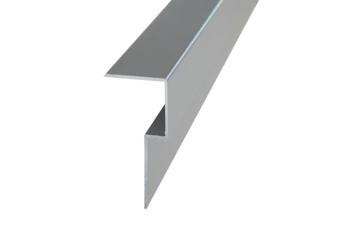 Abschluss Terrassendiele Aluminium - Länge: 3000 mm, Querschnitt: 69 x 30 mm, Farbe: grau