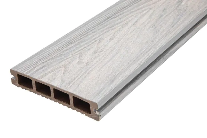 Terrassendielen WPC - Länge: 2900 mm, Querschnitt: 140 x 25 mm, Farbe: Holzoptik hellgrau