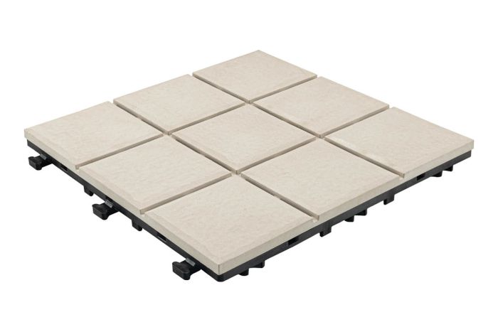 Terrassenfliese WPC Weiß - Abmessungen: 300 x 300 mm, Höhe: 24 mm