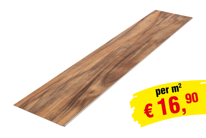Vinylboden SPC Clicksystem 1220 x 229 x 6,5 mm (LxBxH) - Modell: OFFENBACH Walnuss Dekor