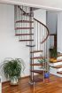 Spindeltreppe Innamincka - Holzart: Buche dunkel, Durchmesser: 148 cm, Metallfarbe: chrom, Abverkauf  