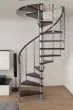 Spindeltreppe Innamincka Top - Holzart: Buche dunkel, Durchmesser: 148 cm, Metallfarbe: chrom, Abverkauf  