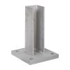 Alu Fußplatte mit Überstand, verstärkt - Grundplatte: 220 x 220 mm