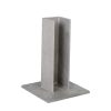 Alu Fußplatte mit Überstand - für Pfosten: 60 x 60 x 3 mm, Grundplatte: 160 x 160 x 10 mm