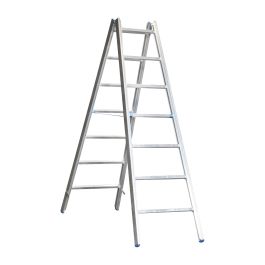 Alu-Sprossen Stehleiter für Maler Mod. M - Sprossenanzahl: 2 x 7, Länge: ca. 2,35 m
