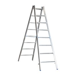Alu-Sprossen Stehleiter für Maler Mod. M - Sprossenanzahl: 2 x 8, Länge: ca. 2,65 m