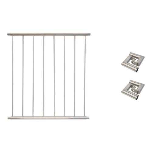 Fenstergitter Classic in Edelstahl, vormontiert - Breite: 110 - 122 cm, Höhe: 100 cm