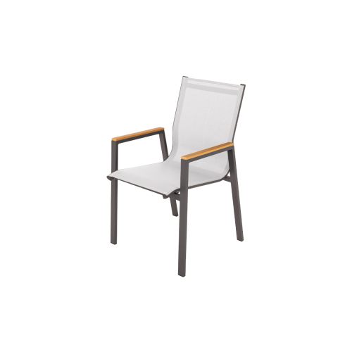 Gartensessel Turin aus Aluminium - Farbe: graualuminium, Breite: 560 mm, Tiefe: 560 mm, Höhe: 920 mm, Sitzhöhe: 430 mm