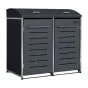 Mülltonnenbox 2-flügelig - Farbe: anthrazit, Breite: 139 cm, Höhe: 135,4 cm, Tiefe: 82,6 cm
